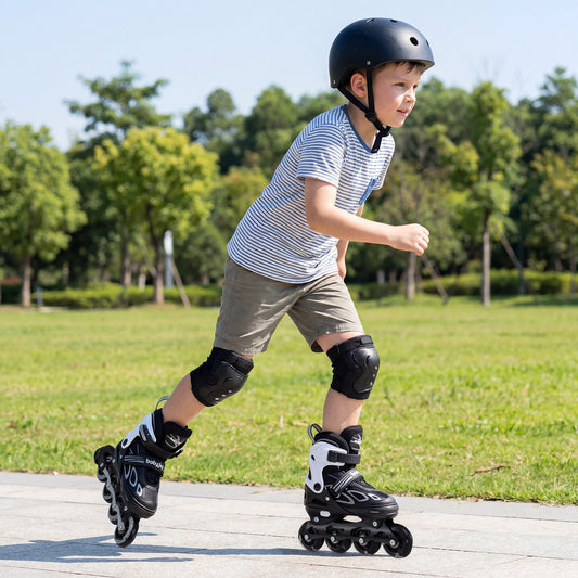 4 Sizes Adjustable Blade Roller with Light-up Wheels for Youth, Black Toy Sports Black at Gallery Canada