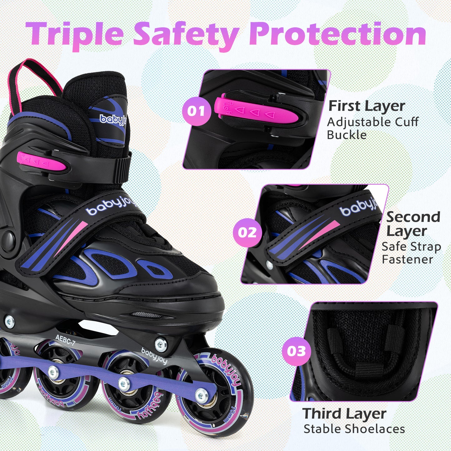 4 Sizes Adjustable Blade Roller with Light-up Wheels for Youth, Purple Toy Sports at Gallery Canada