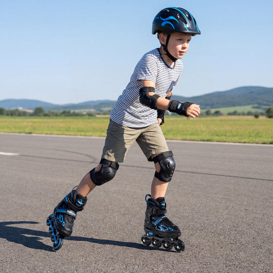4 Sizes Adjustable Blade Roller with Light-up Wheels for Youth, Blue Toy Sports Blue at Gallery Canada