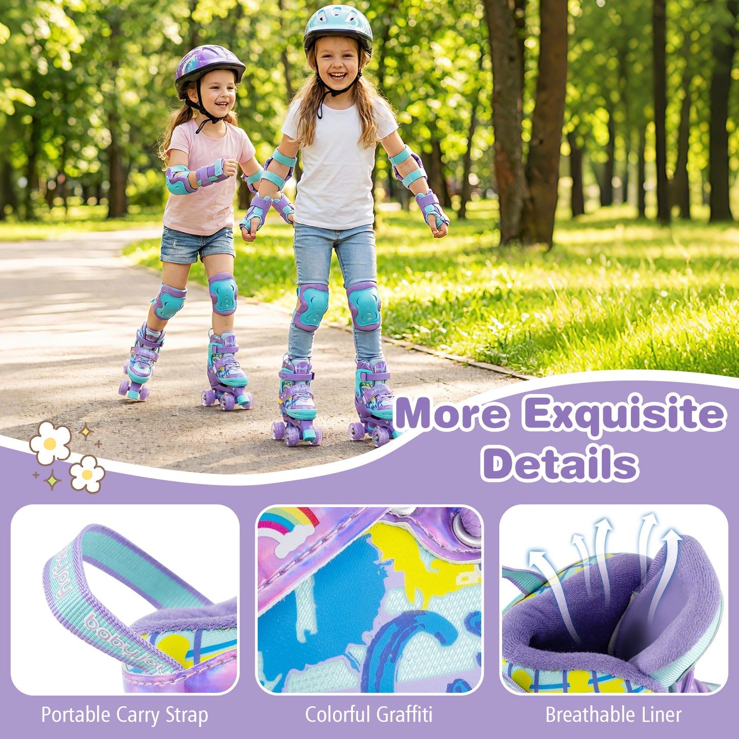 Kids Adjustable Roller Skates, Light-Up Wheels, Size S, Purple Toy Sports at Gallery Canada