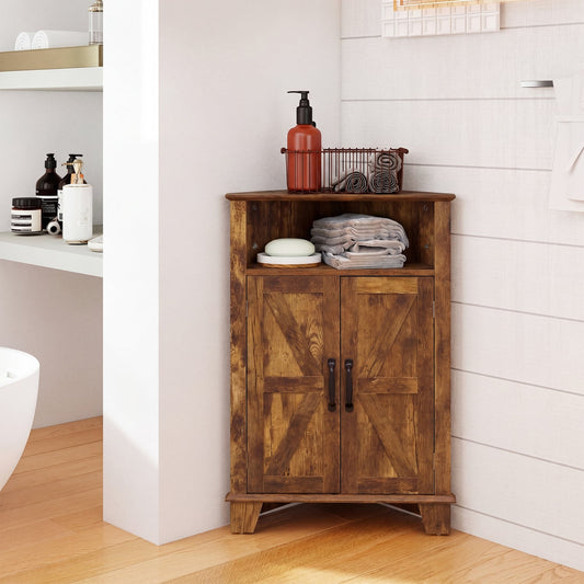 4-Tier Corner Cabinet, Rustic Brown Cabinets & Chests Rustic Brown at Gallery Canada