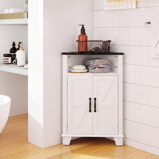 4-Tier Corner Storage Cabinet, Open Shelf, White Cabinets & Chests White at Gallery Canada