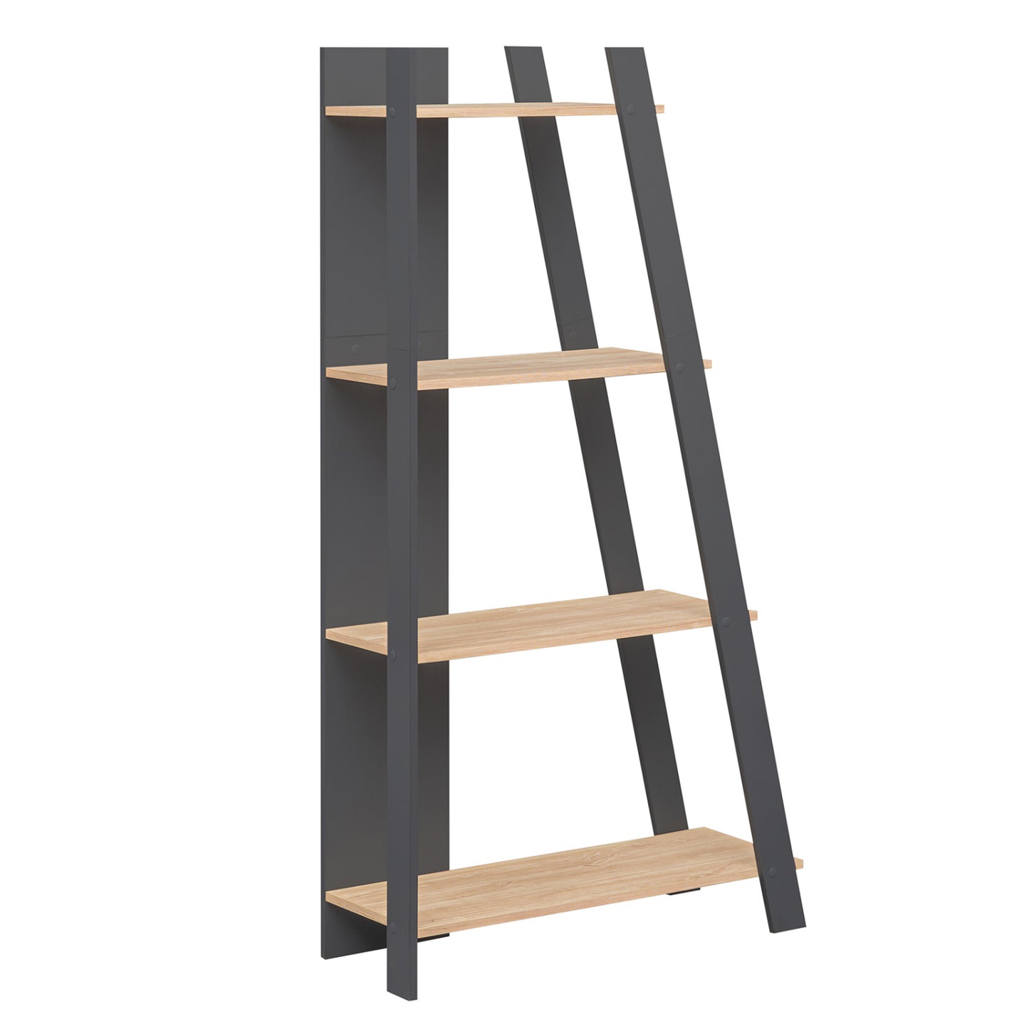 4-Tier Modern Bookshelf, Vertical Display Shelf, Oak Bookcases Oak at Gallery Canada
