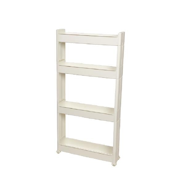 4-Tier Multifunctional Slim Storage Trolley with Detachable Trays, White Kitchen Islands & Carts White at Gallery Canada