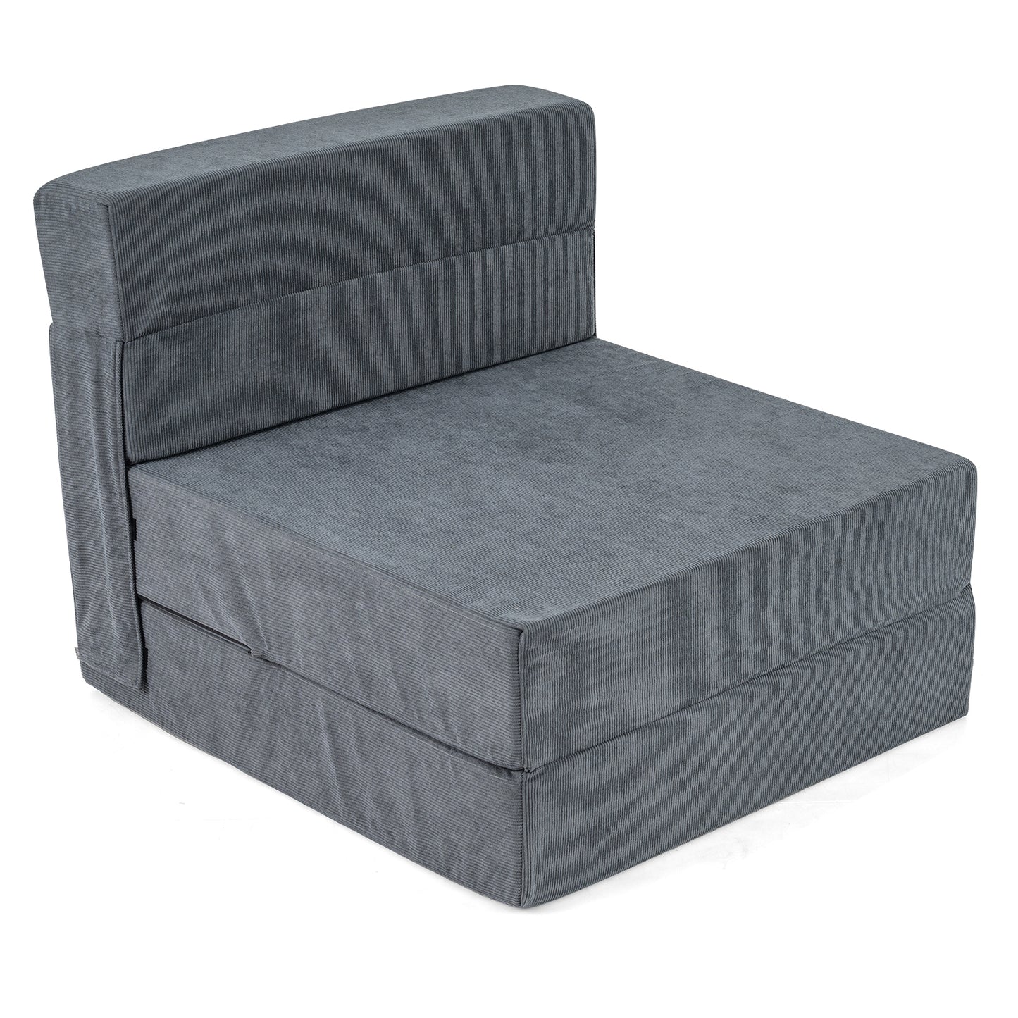4-In-1 Folding Sofa Bed, Corduroy Cover, Smooth Zipper, Gray Sofas & Loveseats Gray at Gallery Canada