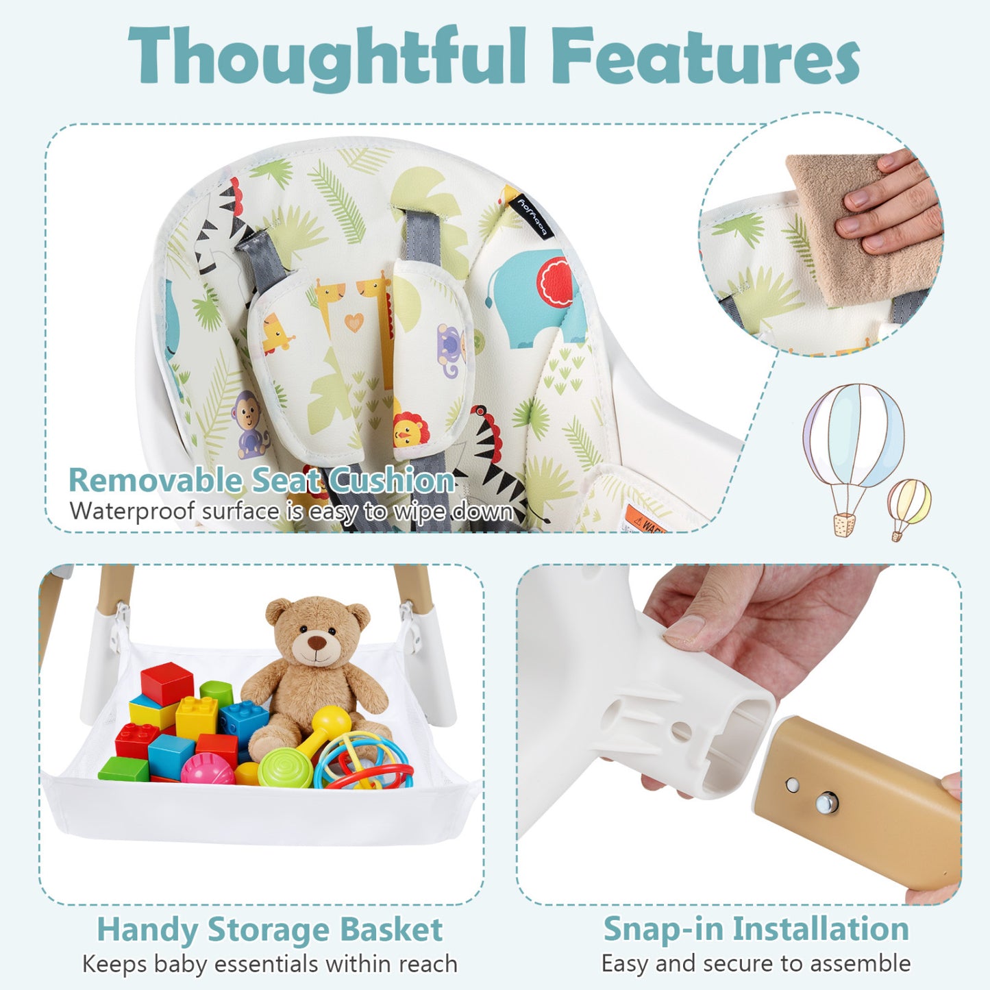 4 In 1 Convertible High Chair For Babies, Multicolor High Chairs at Gallery Canada