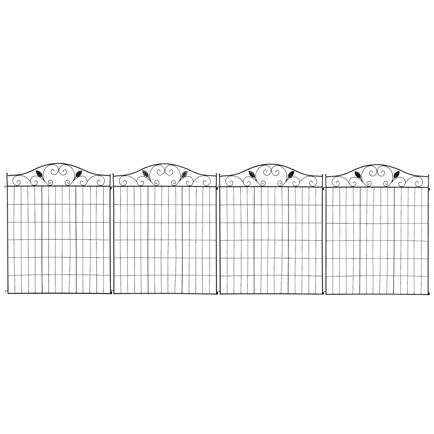 Garden Decorative Fence, 4 Panels 44in x 12ft, Steel Wire Border Edging Garden Fences at Gallery Canada