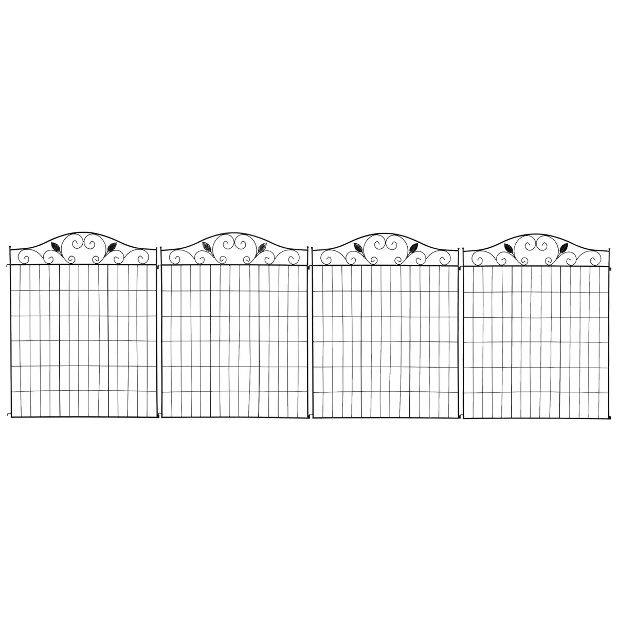 Garden Decorative Fence, 4 Panels 44in x 12ft, Steel Wire Border Edging Garden Fences at Gallery Canada