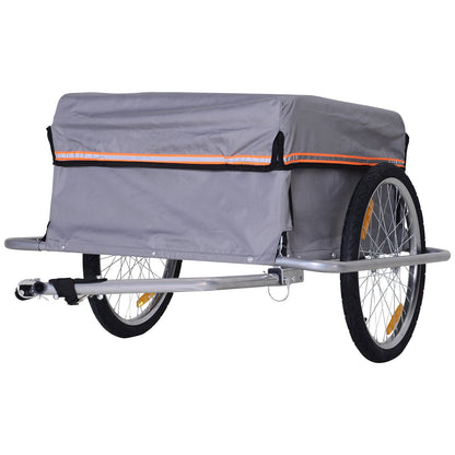 Bicycle Cargo Trailer Cart Carrier Garden Use w/ Quick Release, Cover, Grey at Gallery Canada