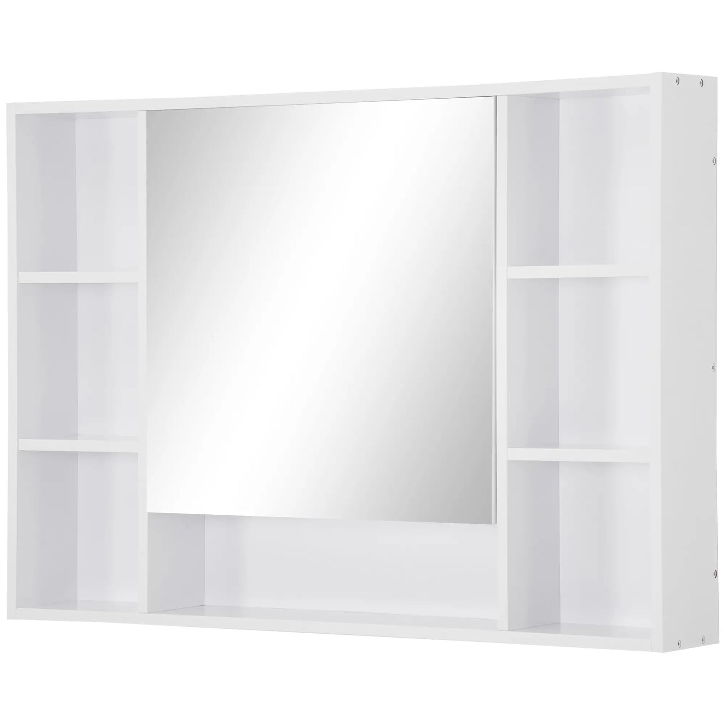 Wall Mounted Medicine Cabinet, 39.25"W x 27.5"H Bathroom Mirror Cabinet with Single Mirrored Door, Shelves and Storage Cupboard, White Mirror Medicine Cabinets at Gallery Canada