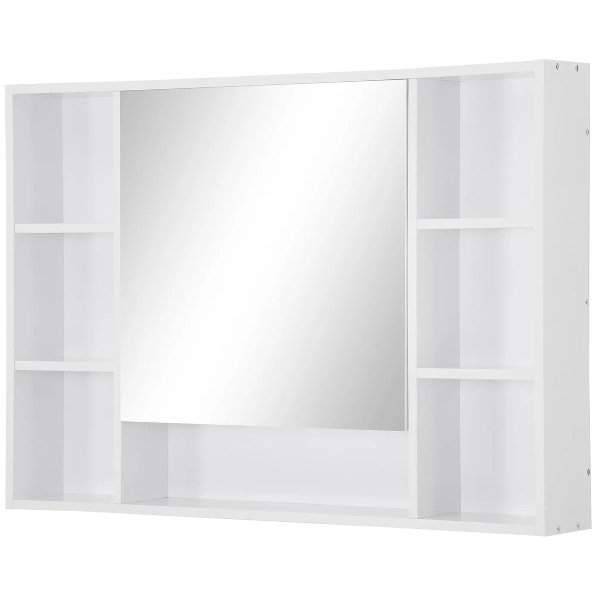 Wall Mounted Medicine Cabinet, 39.25"W x 27.5"H, Single Mirrored Door, White Mirror Medicine Cabinets at Gallery Canada