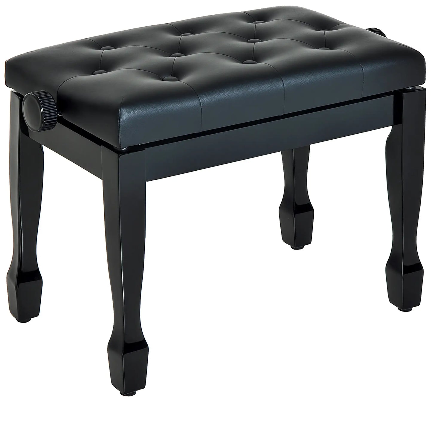 25" Adjustable Piano Bench, Padded Cushion, Storage, Black Piano Benches at Gallery Canada