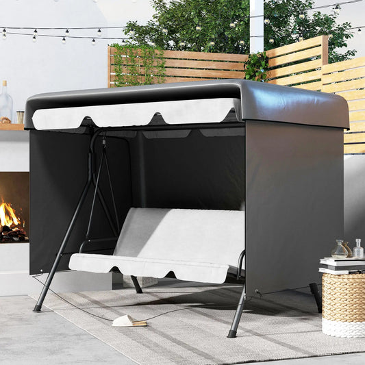 3-Seater Patio Swing Cover, Waterproof, 85" x 61" x 59", Dark Grey Patio Furniture Covers Dark Grey at Gallery Canada