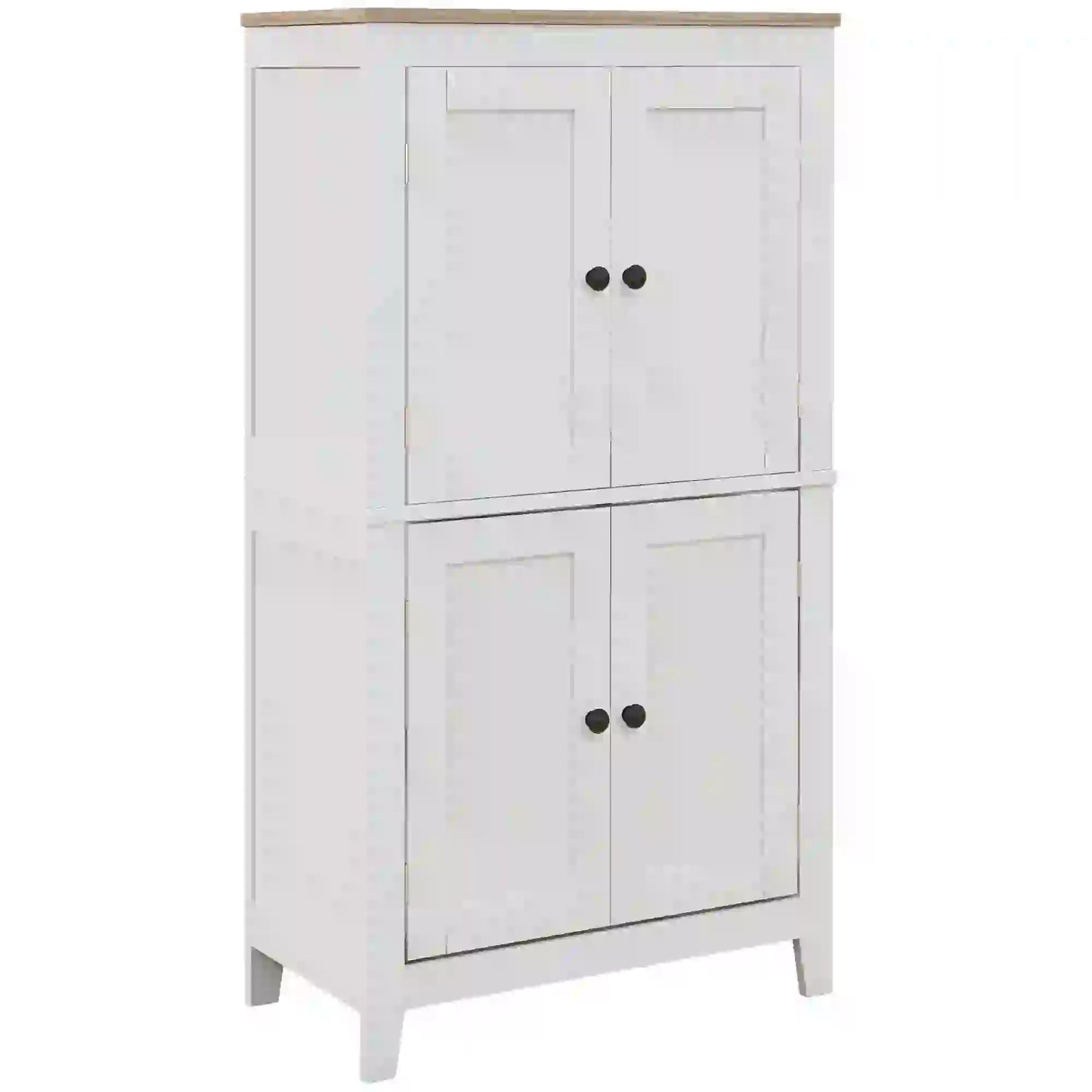 Bathroom Storage Cabinet, Modern Floor Cabinet, 4 Doors, 2 Shelves, White Freestanding Bathroom Cabinets at Gallery Canada