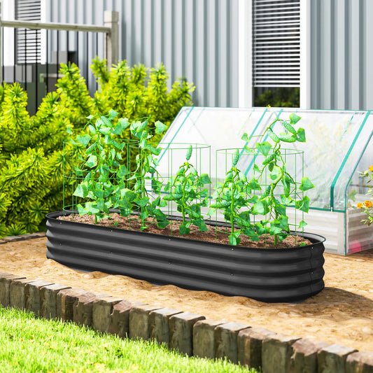 6.4 x 2 x 1ft Galvanized Raised Garden Bed, Metal Planter Box, Dark Grey Raised Garden Beds Dark Grey at Gallery Canada
