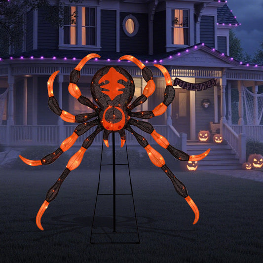 52 Inch Halloween Spider Decoration with 16 Flickering Warm White LEDs Halloween Options at Gallery Canada