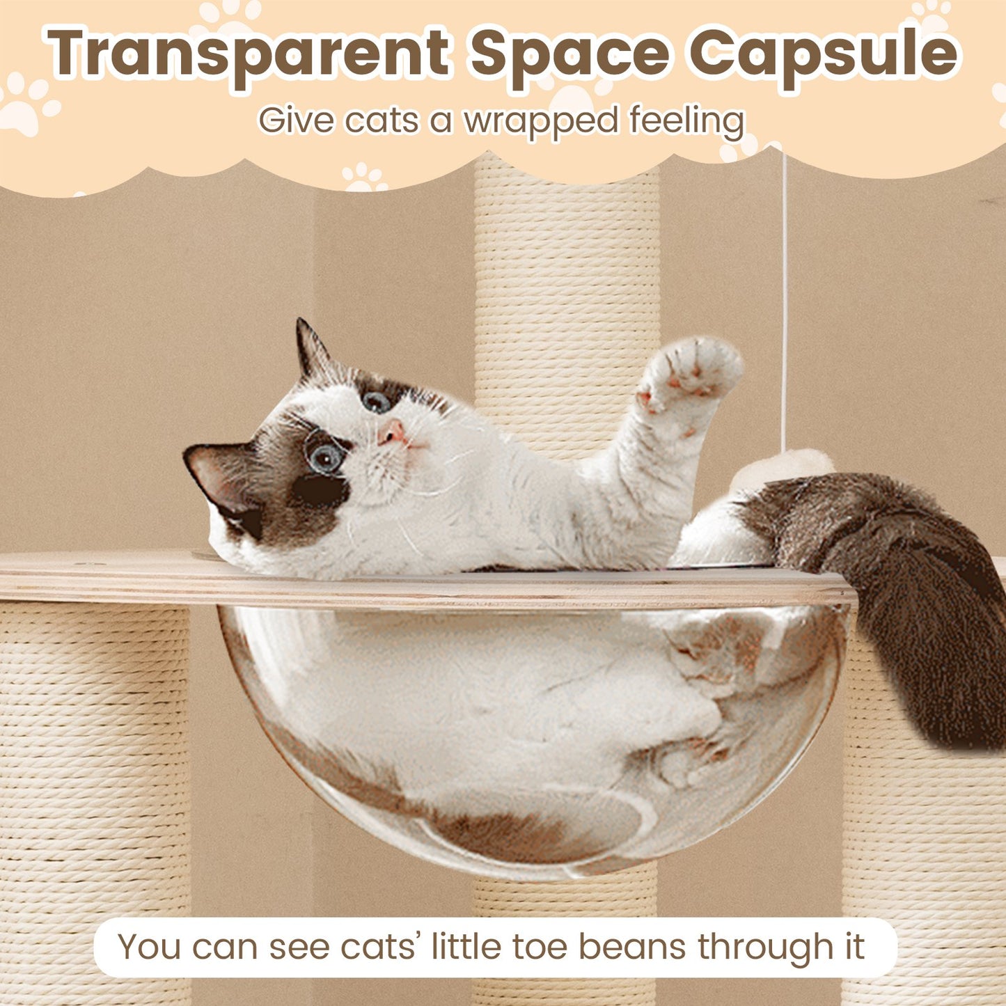 52 Inches Tall Wooden Cat Tree with Washable Plush Cushions and Multi-Level Climbing Stand Cat Trees Condos & Scratchers at Gallery Canada