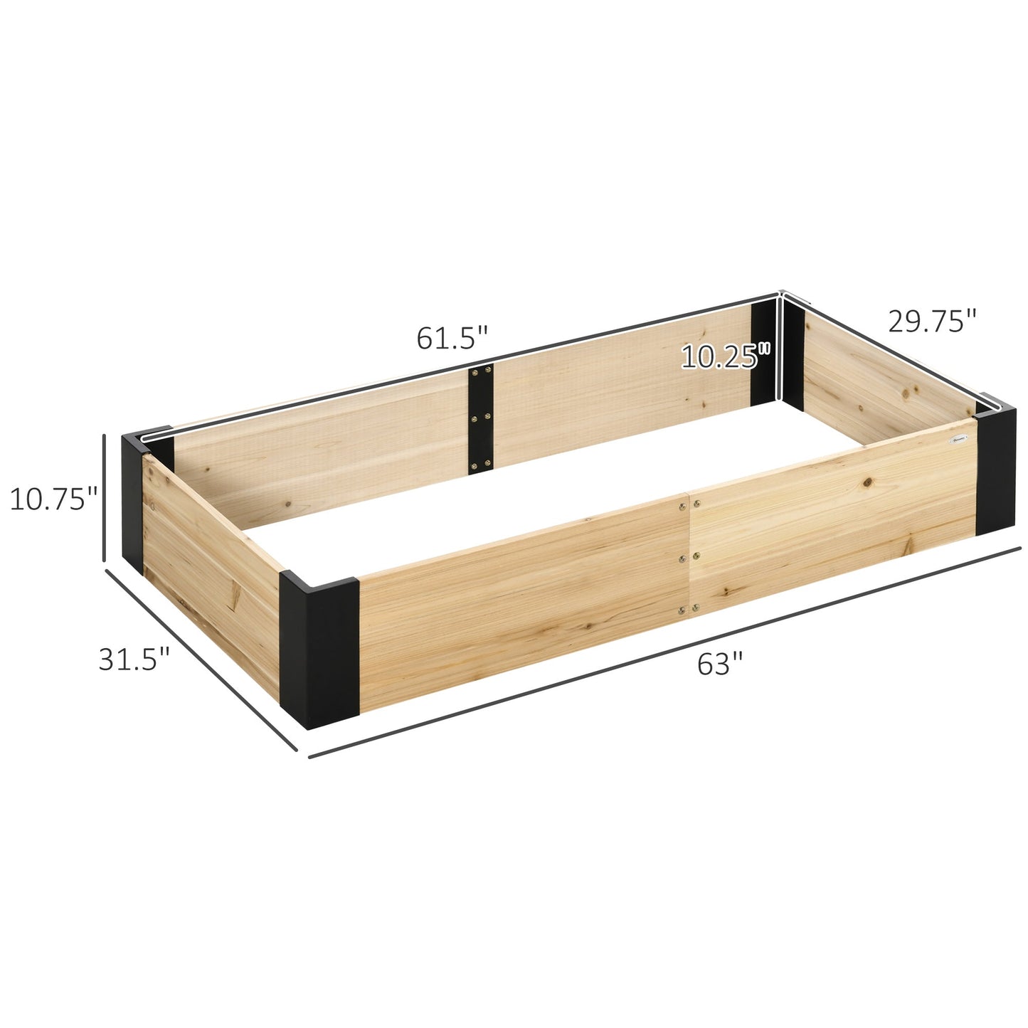63" x 32" Raised Garden Bed with Metal Corner Bracket, Easy to Install Planter Box for Growing Vegetables, Flowers, Fruits, Herbs, and Succulents at Gallery Canada