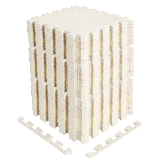 54 Pack EVA Foam Floor Tiles with Non-Slip & Borders for Home Gym, Beige Decorative Fencing & Flooring Beige at Gallery Canada