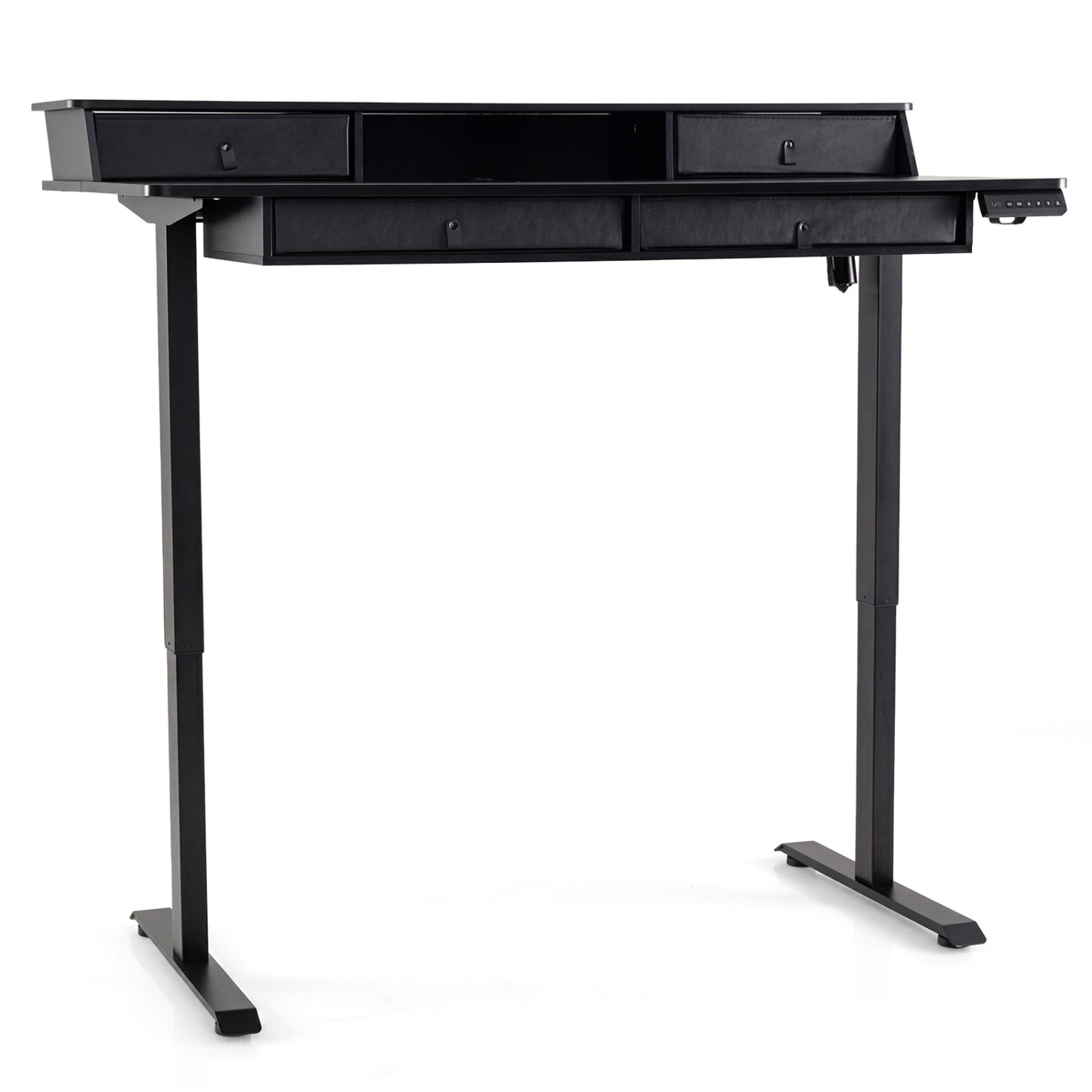 55"x27" Electric Standing Desk With Drawers, Black Standing Desks Black at Gallery Canada