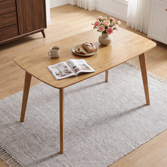 55" Solid Wood Dining Table For 4-6, Natural Dining Tables Natural at Gallery Canada