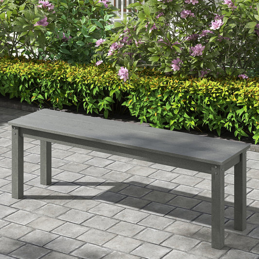 55" HDPE Outdoor Bench, 2-3 Person Weatherproof, Gray Outdoor Benches Gray at Gallery Canada