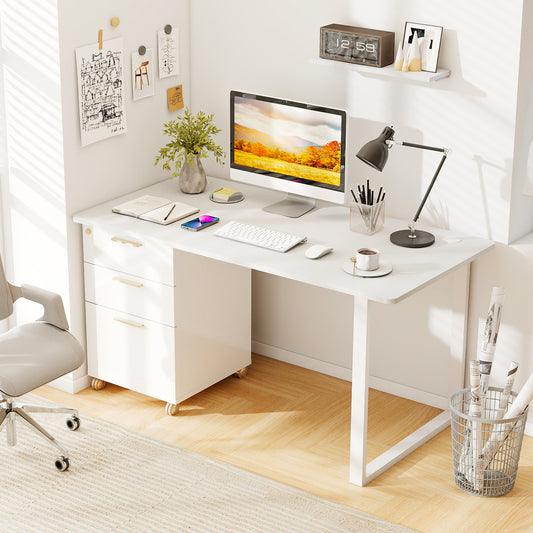 Universal Tabletop, 55" x 28", For Standard And Standing Desk Frame, White Office Desks White at Gallery Canada
