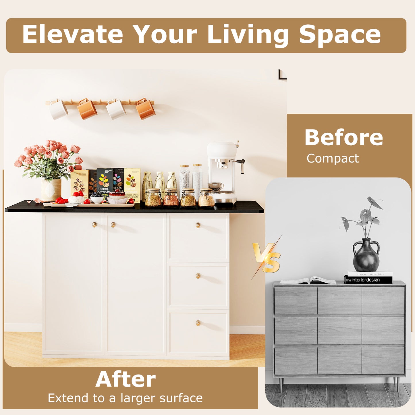 Universal Tabletop, 58" x 28", For Standard And Standing Desk Frame, Black