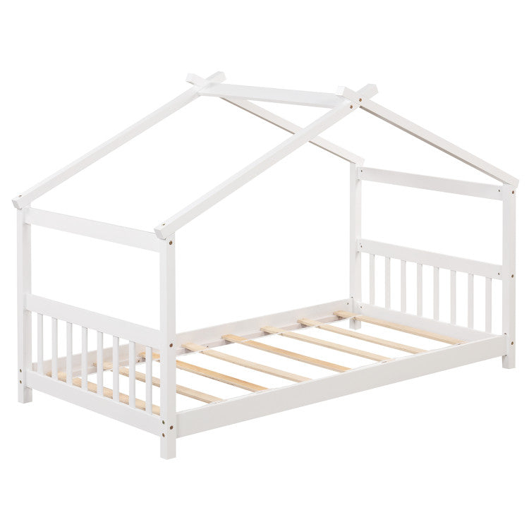 3-Piece Kid’s Room Bundle: Twin Size Wooden House Bed + Kid's Table and Chairs Set + Kids 2-Shelf Bookcase Toddler & Kids Furniture at Gallery Canada