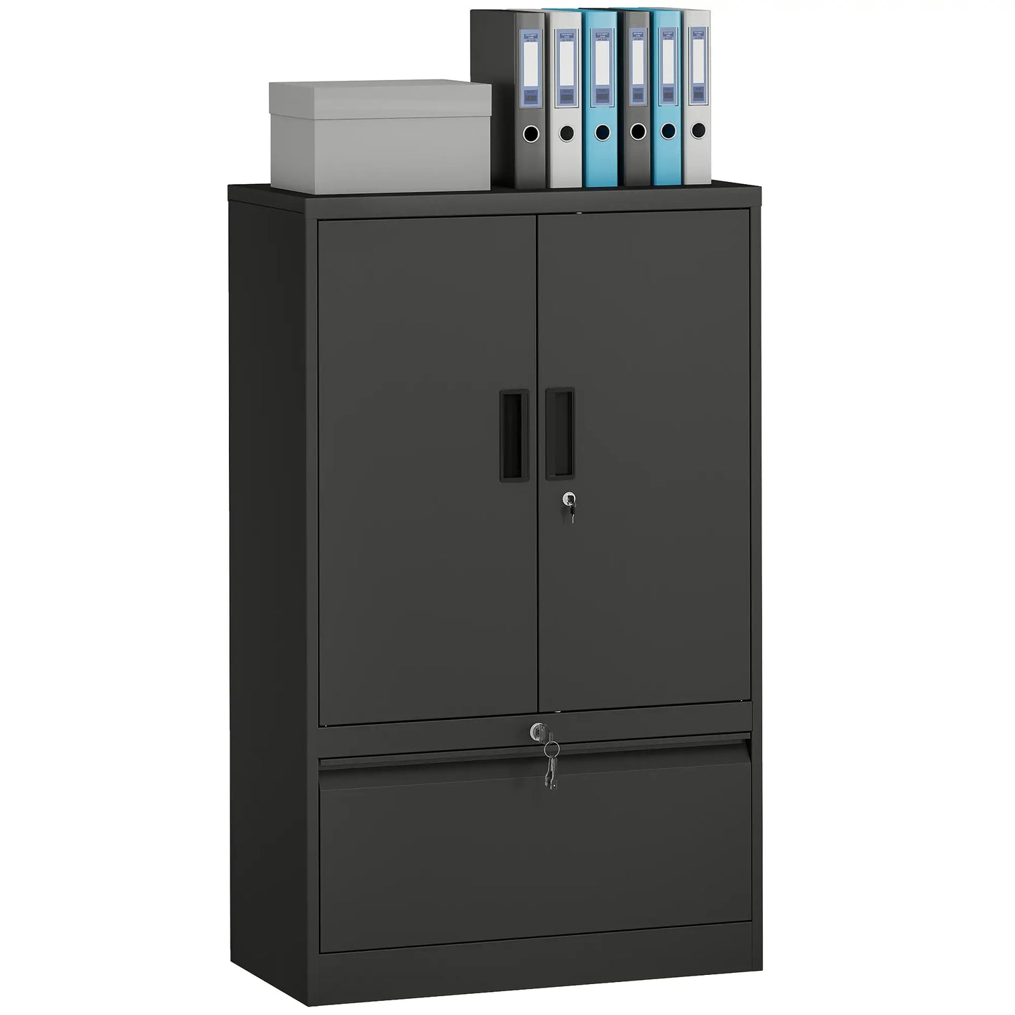 Lateral Filing Cabinet, Metal Storage Cabinet, Black Office Cabinets & Cupboards at Gallery Canada
