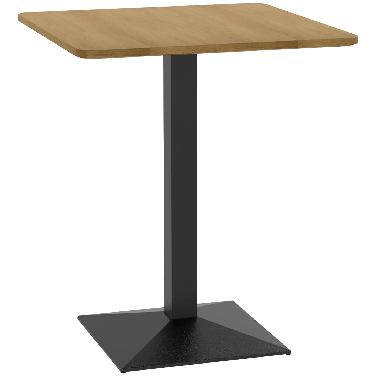 28" Square Dining Table, Modern Steel Base, Dark Brown Bar Tables & Dining Tables at Gallery Canada