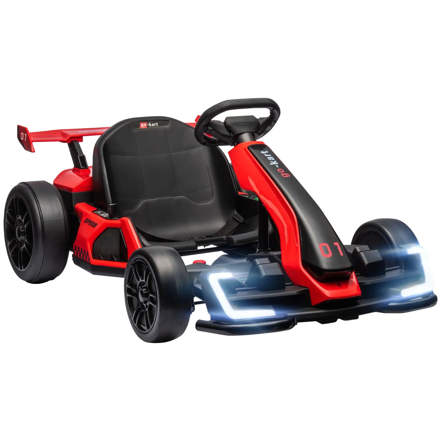 24V Electric Go Kart, Battery Powered, Adjustable Seat, Red Pedal Go Karts for Kids at Gallery Canada