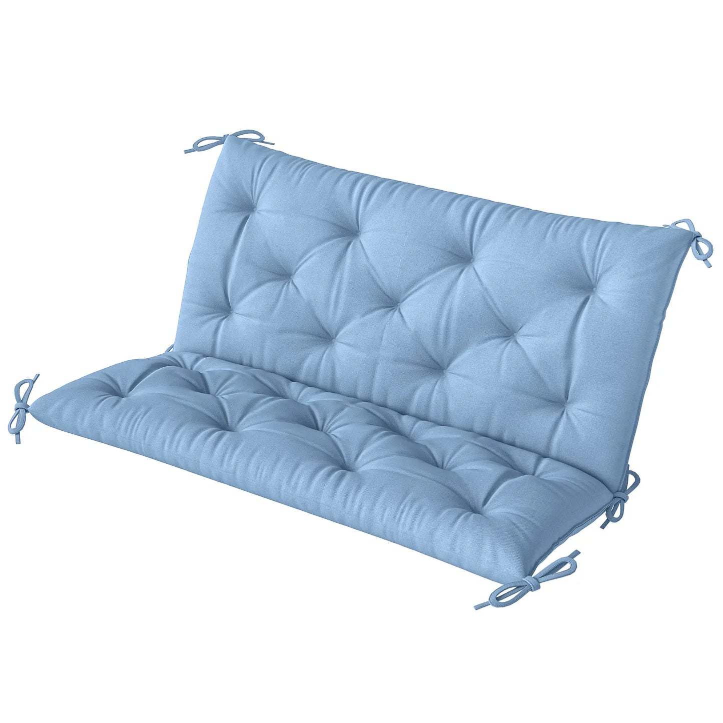 Garden Bench Cushion, 2 Seater with Backrest, Non-Slip Thick Pad, Blue Patio Chair Cushions at Gallery Canada