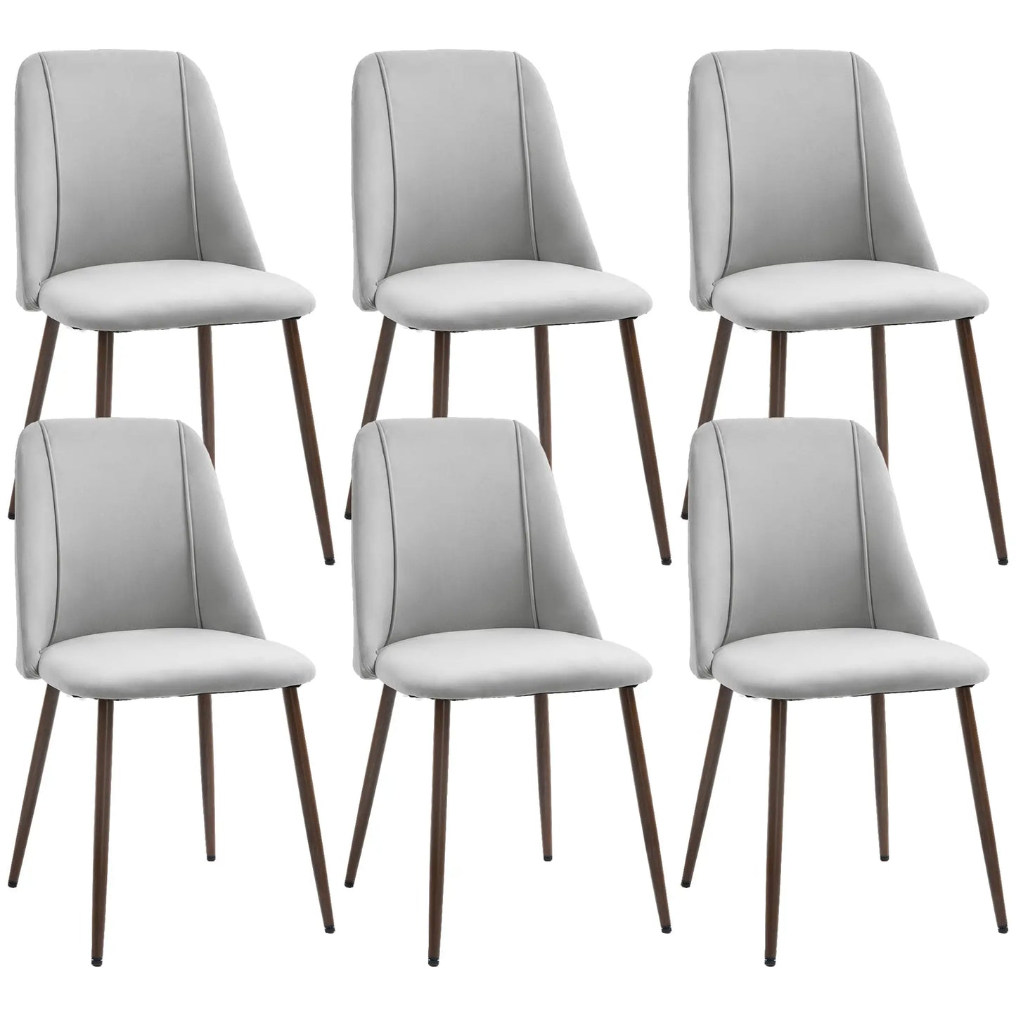 Upholstered Dining Chairs Set of 6, Velvet Accent, Grey Dining Chairs at Gallery Canada
