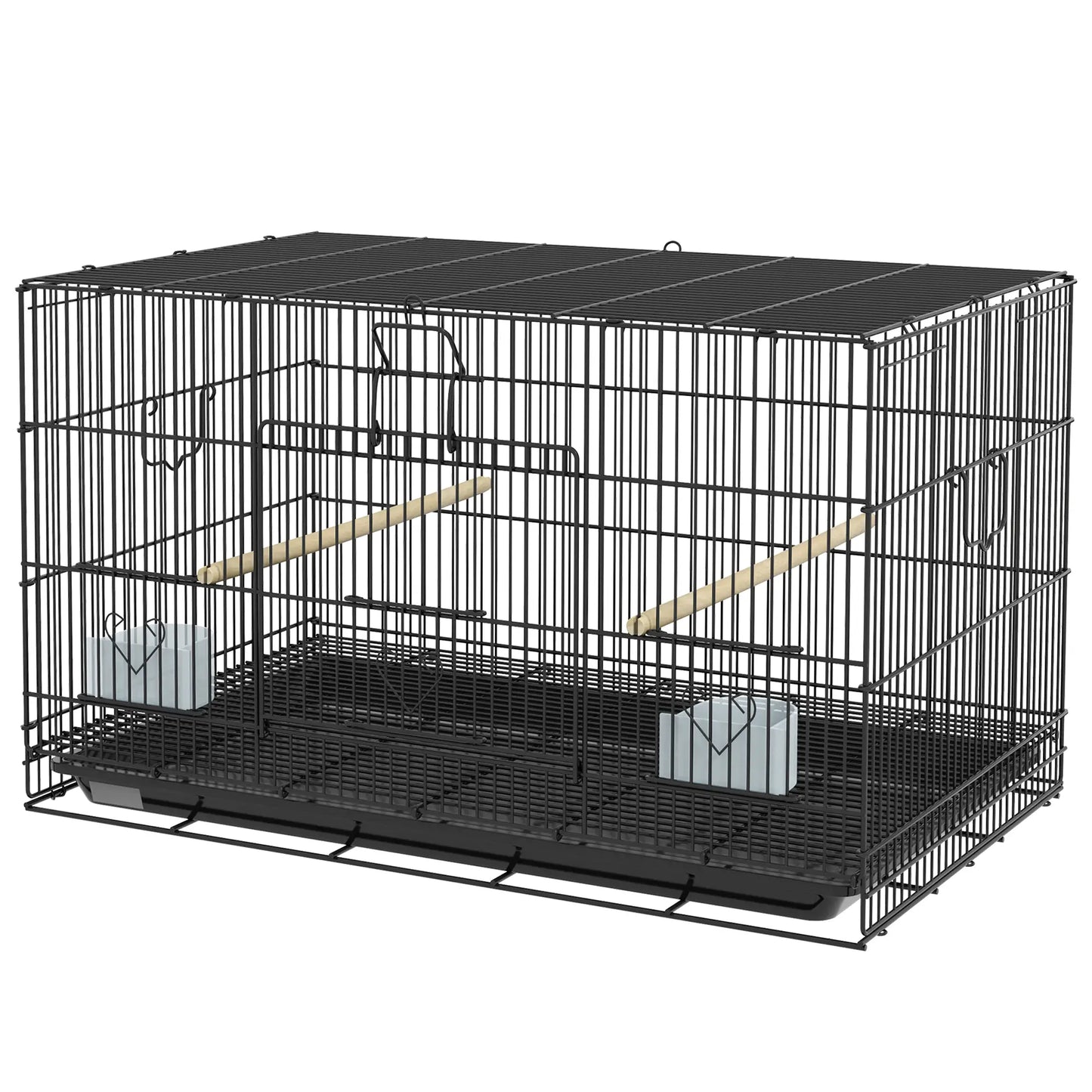 Lovebird, Finch Budgie Cage, Removable Tray, Wooden Perches, 30" L x 18" W x 18" H, Canary Bird Cages at Gallery Canada