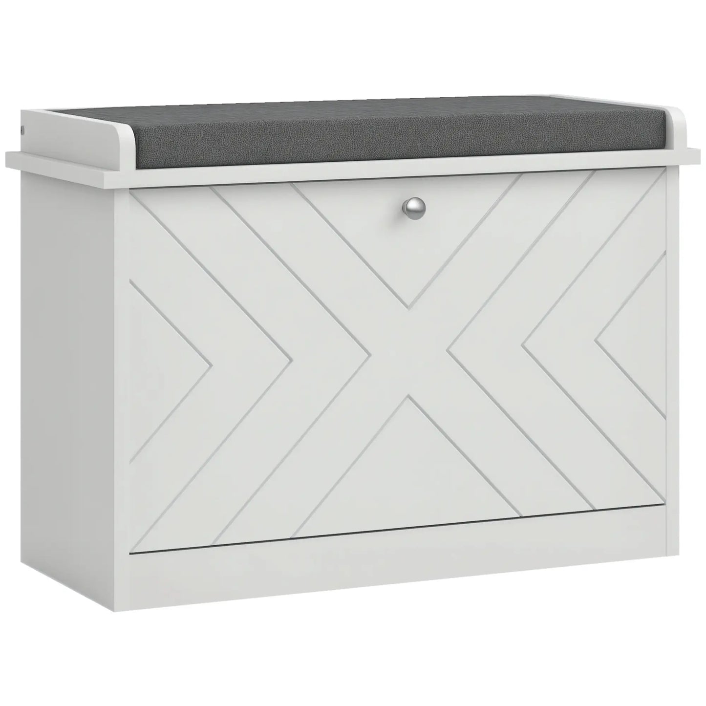 Upholstered Shoe Storage Bench with Flip Drawer, Adjustable Shelf, 6 Pairs Shoe Storage Cabinets & Racks at Gallery Canada