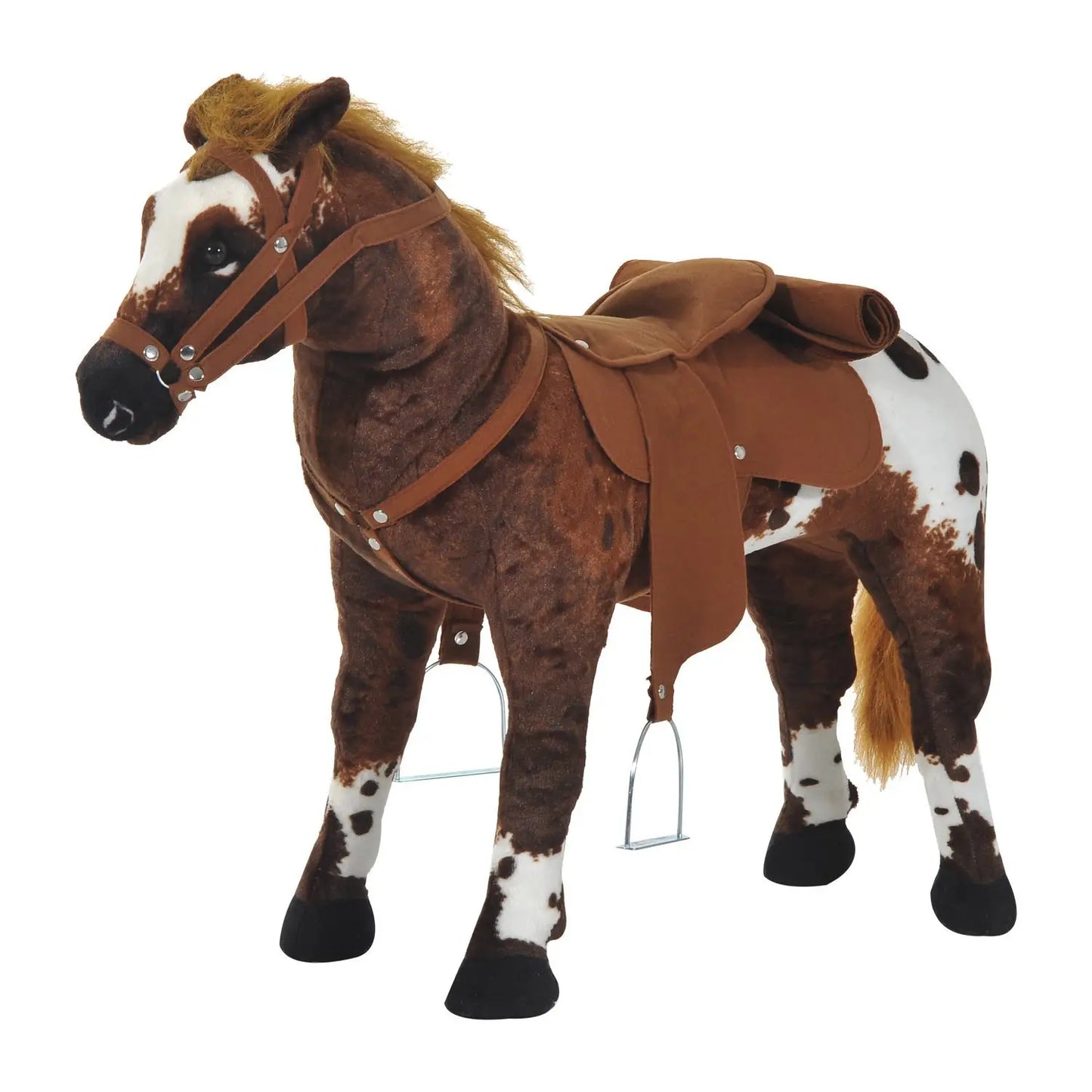 Standing Ride on Horse, Plush Pony Toy with Sound, Brown Rocking Horses at Gallery Canada
