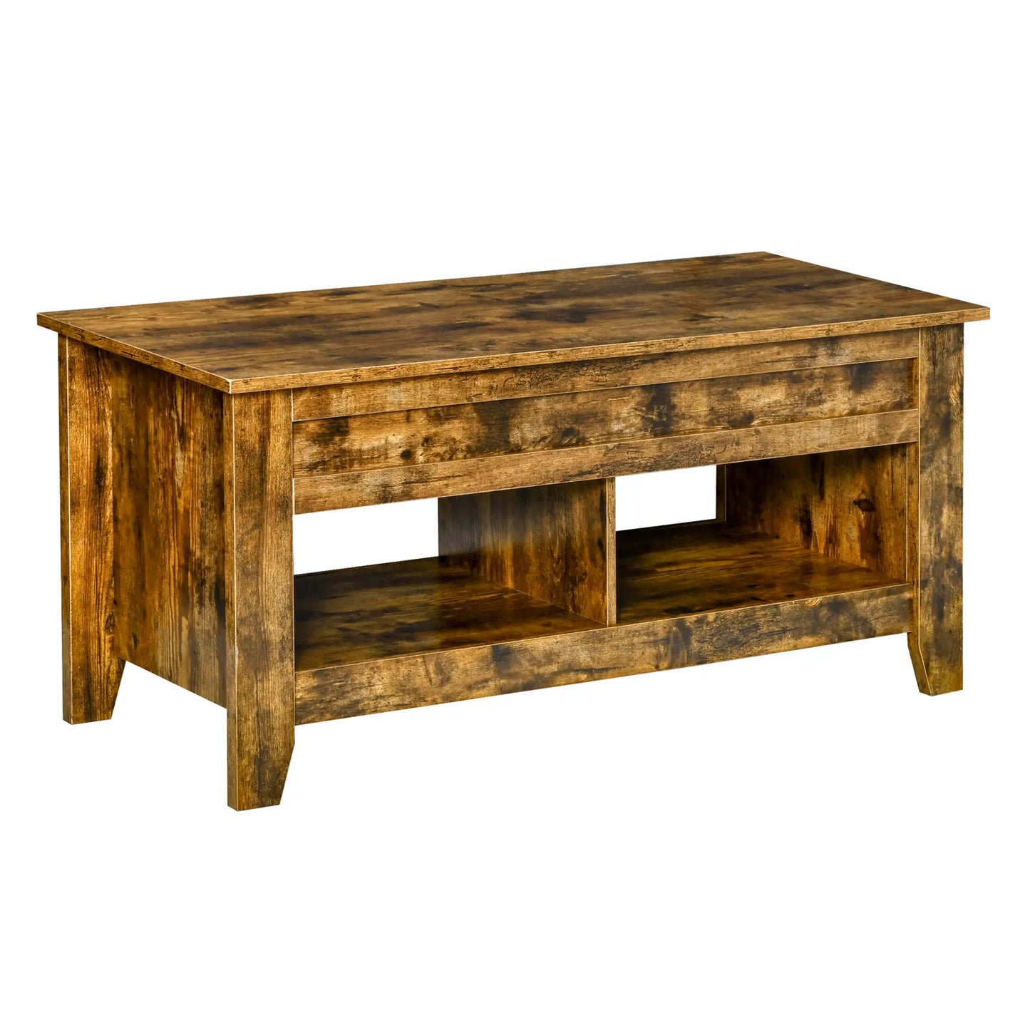 Lift Top Coffee Table, Hidden Storage, Open Shelves, Brown Coffee Tables at Gallery Canada