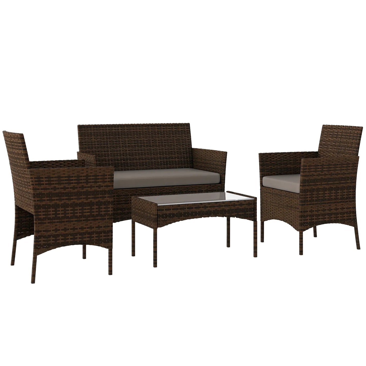 4-Piece Wicker Outdoor Balcony Set, Rattan Patio Furniture, Grey Patio Furniture Sets at Gallery Canada