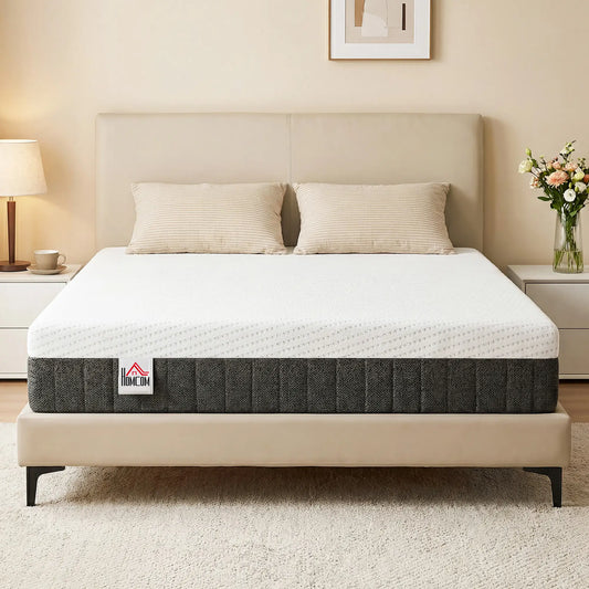 10 Inch Queen Mattress, Pressure Relief & Lumbar Support, Medium Firm Mattresses White, Dark Grey at Gallery Canada