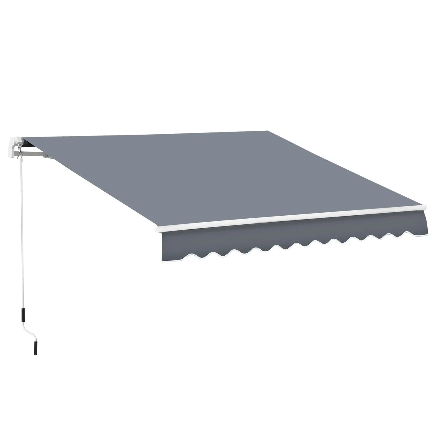10' x 8' Retractable Awning, Sunshade Canopy for Patio, Dark Grey Patio Awnings at Gallery Canada