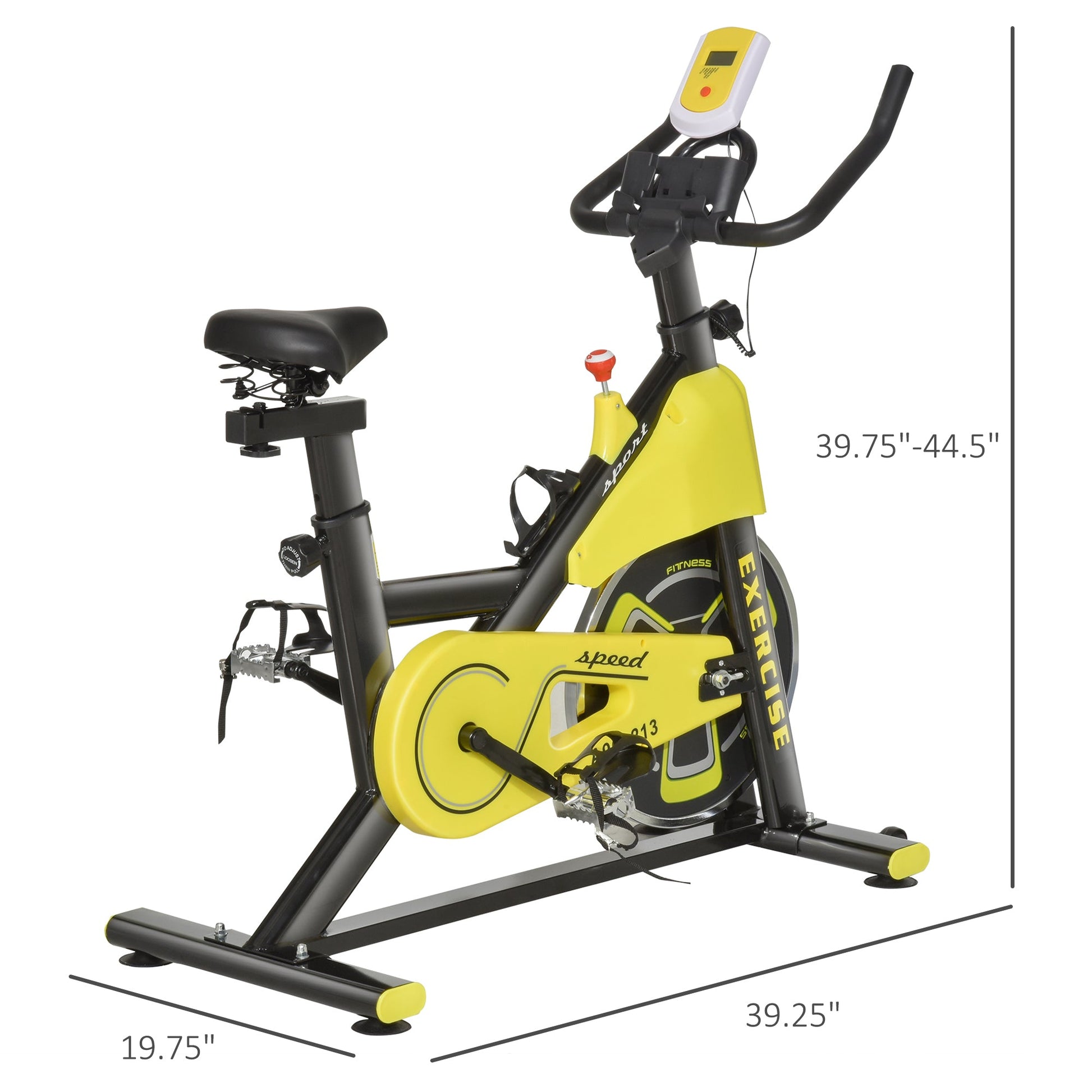 Stationary Exercise Bike, Indoor Cardio Workout Cycling Bike with with Belt Drive Adjustable Resistance, Seat, Handlebar w/ LCD Display for Home Gym at Gallery Canada