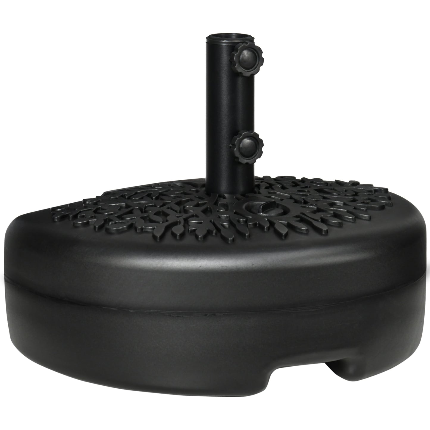 Half Round Umbrella Base, Sand or Water Filled Half Patio Umbrella Stand Holder 40lb Water or 46lb Sand, Black at Gallery Canada