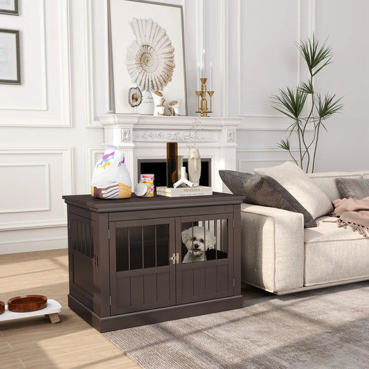 31" Dog Crate End Table, Three Doors, Small Dogs, Coffee Houses, Kennels & Pens Coffee at Gallery Canada
