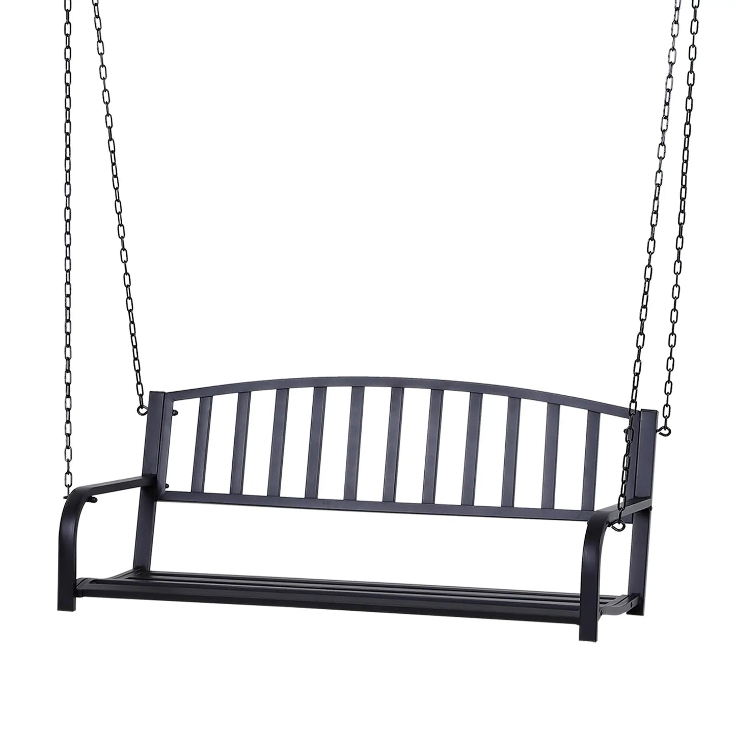 50" Porch Swing, Patio Hanging Bench, Outdoor Glider Chair with Chain, Black Hanging Porch Swings at Gallery Canada