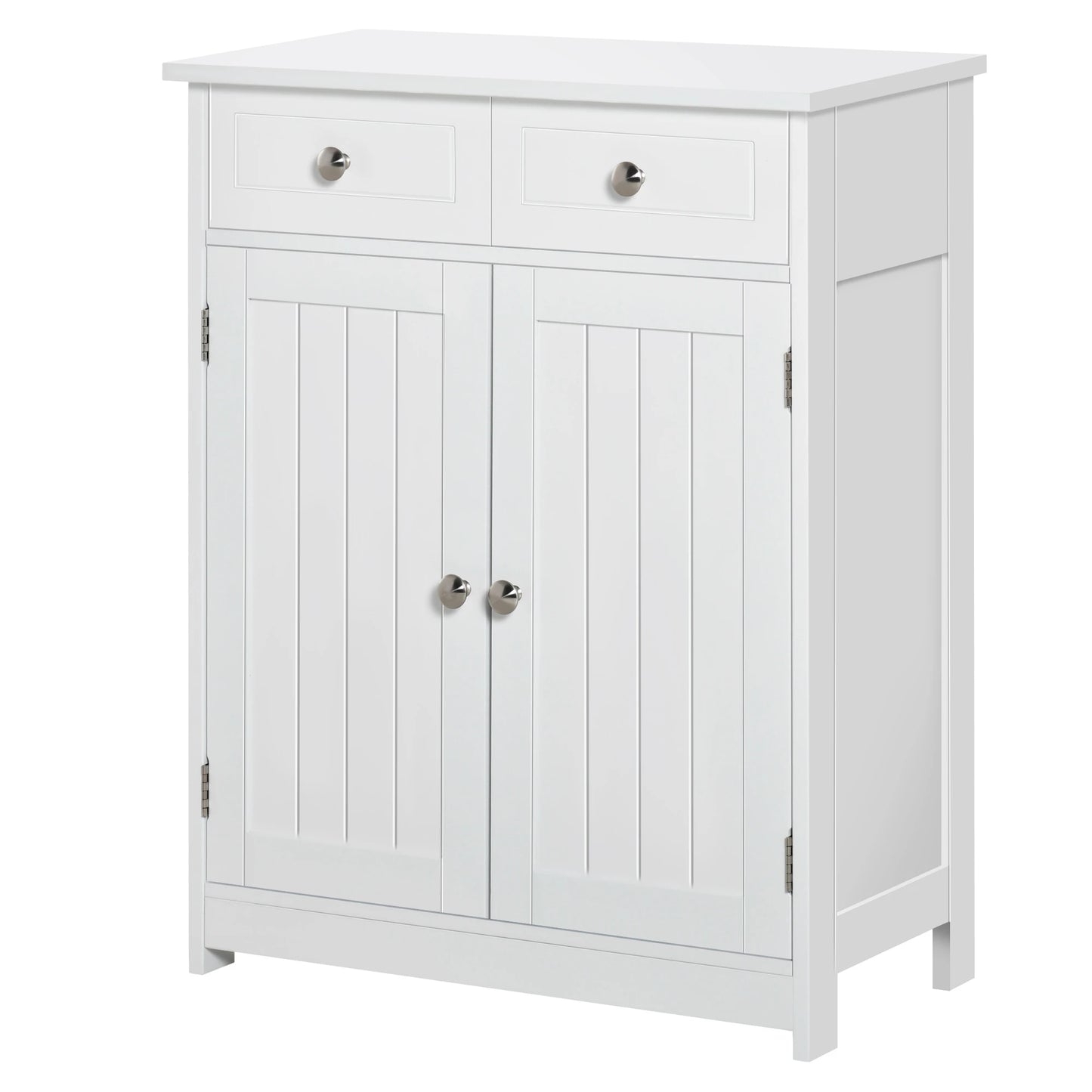 Freestanding Bathroom Cabinet, 2 Door, 2 Drawers, Adjustable Shelf, White Bathroom Cabinets at Gallery Canada