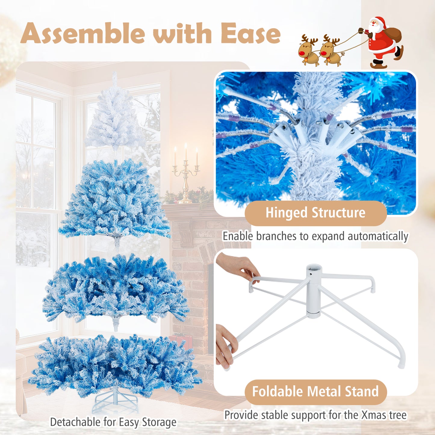 Artificial Christmas Tree, 8 Feet, With Warm White LED Lights, 8 Modes, Blue Christmas Tree at Gallery Canada