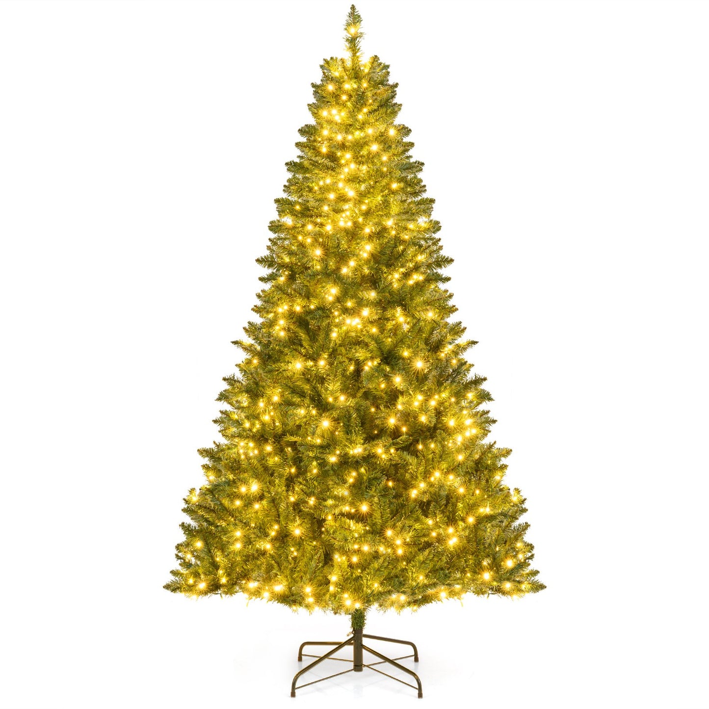 5/6/7 Feet Artificial Christmas Tree Hinged Xmas Tree with 7 Lighting Modes-7 Feet, Green Christmas Tree Options at Gallery Canada