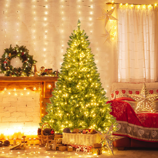 Artificial Christmas Tree, 6 Feet, Hinged, 7 Lighting Modes, Green Christmas Tree Green at Gallery Canada