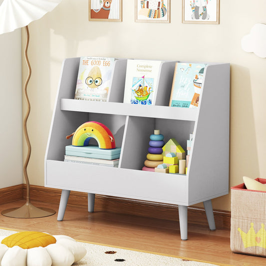 5-Cube Kids Bookshelf & Toy Organizer, Light Gray Kids Storage Light Gray at Gallery Canada
